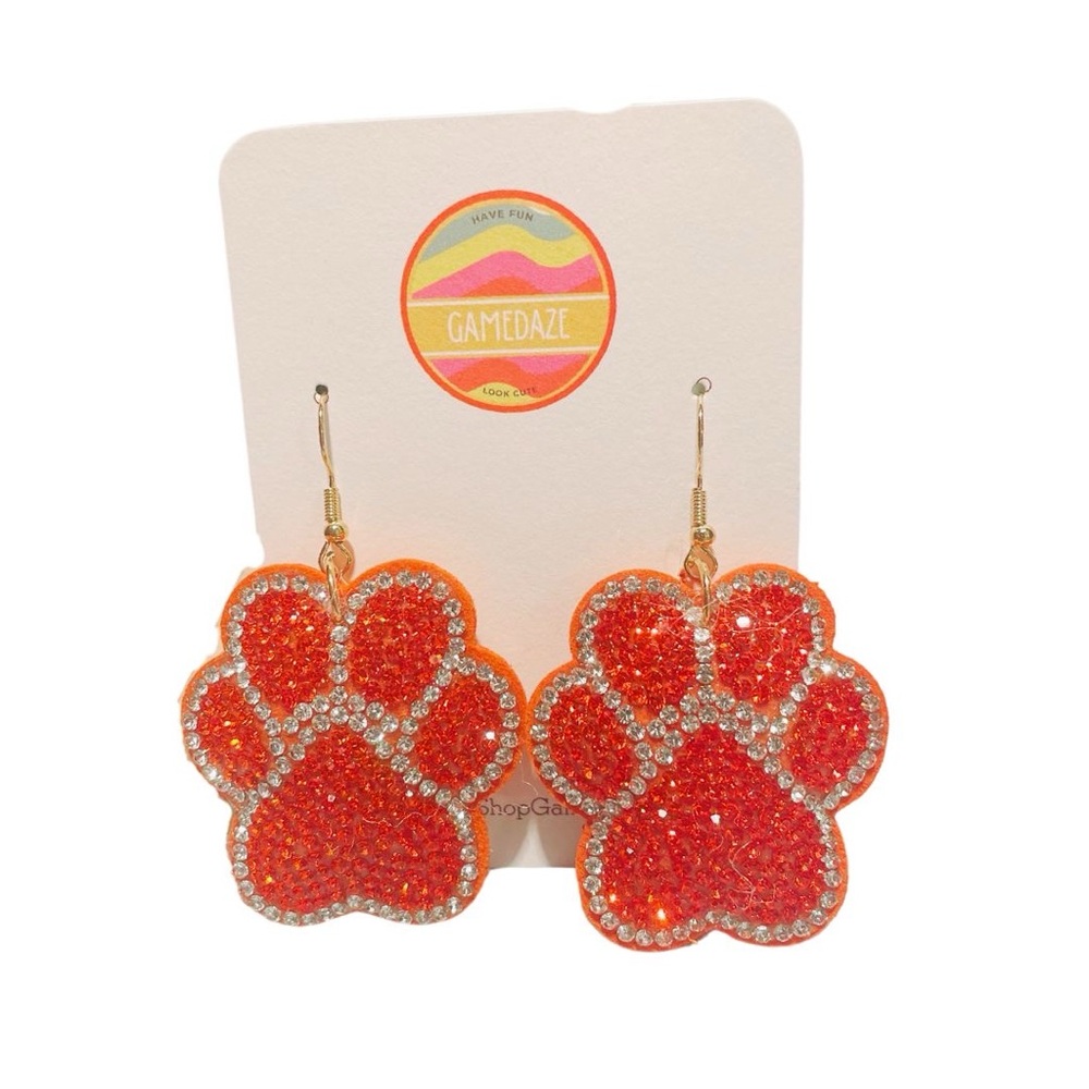 Clemson paw inspired earrings. Perfect for game days in Clemson or Auburn!